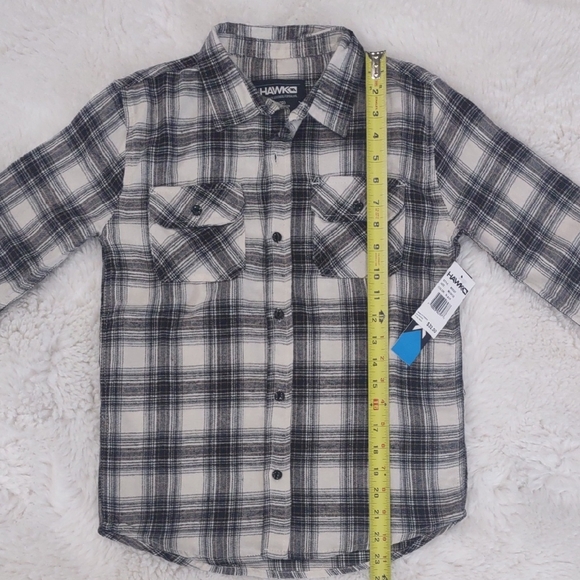 TONY HAWK Black and White , Brown Button Down Shirt Classic Plaid Design - Picture 12 of 17